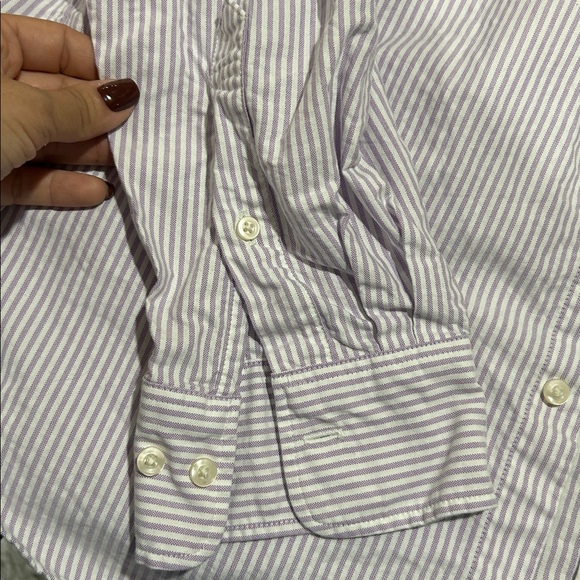 Uniqlo NWOT Oxford Striped Slim Fit Long Sleeve Shirt - Picture 3 of 4